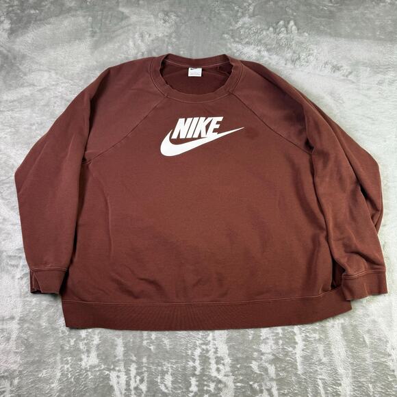 Nike burgundy crewneck athleisure casual sweatshirt womens XL - Picture 1 of 7